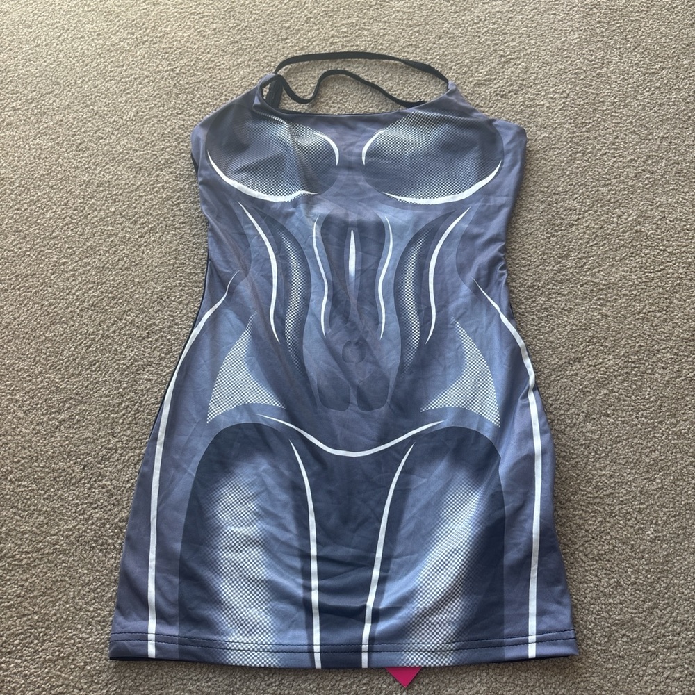 Futuristic Gray and White Dress